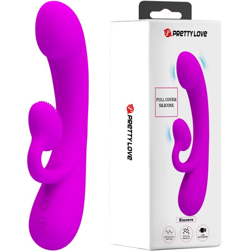 PRETTY LOVE - SINCERE VIBRATOR AND CLITORAL STIMULATING WAVES PURPLE SILICONE - 8