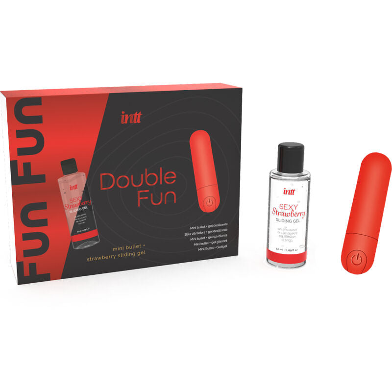 INTT RELEASES - DOUBLE FUN KIT WITH VIBRATING BULLET AND STRAWBERRY MASSAGE GEL - 2