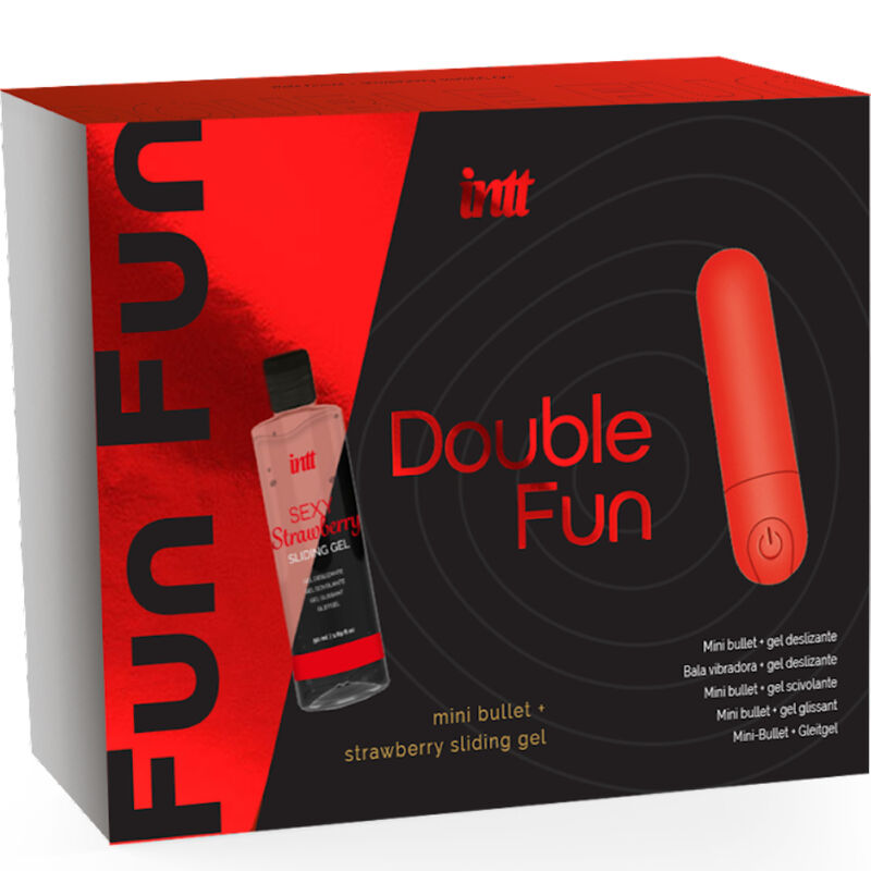 INTT RELEASES - DOUBLE FUN KIT WITH VIBRATING BULLET AND STRAWBERRY MASSAGE GEL - 3