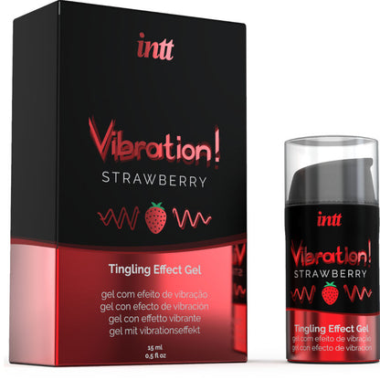 INTT - POWERFUL INTIMATE STIMULANT LIQUID VIBRATING GEL STRAWBERRY 15 ML - 2