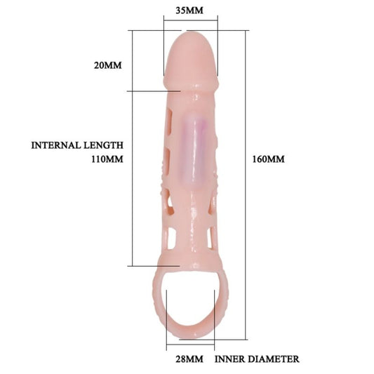 PRETTY LOVE - HARRISON PENIS EXTENDER COVER WITH VIBRATION AND STRAP 13.5 CM - 1