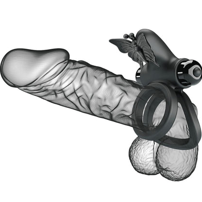 PRETTY LOVE - DOUBLE VIBRATING RING WITH BLACK STIMULATOR - 6