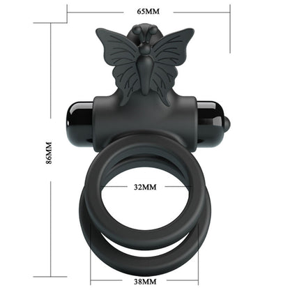 PRETTY LOVE - DOUBLE VIBRATING RING WITH BLACK STIMULATOR - 2