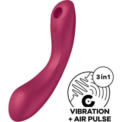 SATISFYER - CURVE TRINITY 1 AIR PULSE VIBRATION GREY - RED - 10