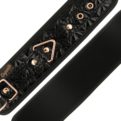 COQUETTE CHIC DESIRE - BLACK EDITION HANDCUFFS WITH NEOPRENE LINING