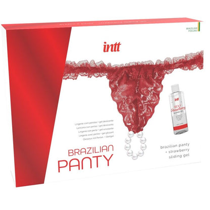 INTT RELEASES - BRAZILIAN RED PANTY WITH PEARLS AND LUBRICATING GEL 50 ML - 1