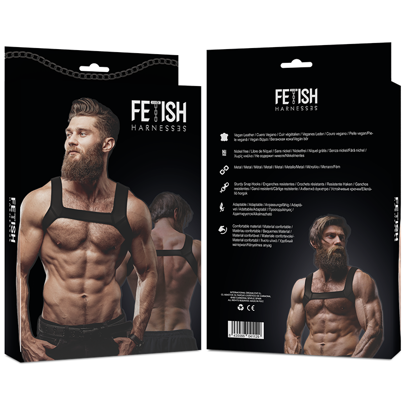 FETISH SUBMISSIVE ATTITUDE - HARNAIS DE POITRINE EN NÉOPRÈNE POUR HOMME TAILLE L