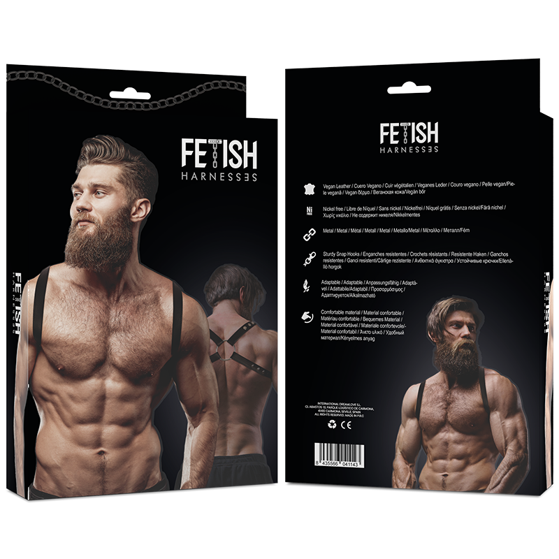 FETISH SUBMISSIVE ATTITUDE - MEN'S FAUX LEATHER BACK HARNESS