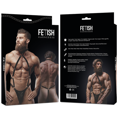 FETISH SUBMISSIVE ATTITUDE - MEN'S FAUX LEATHER JOCK STRAP HARNESS