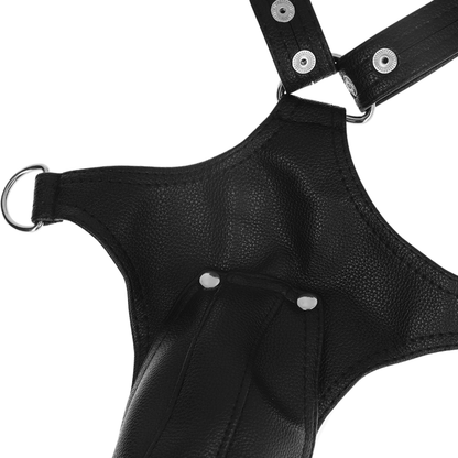 FETISH SUBMISSIVE ATTITUDE - MEN'S FAUX LEATHER JOCK STRAP HARNESS