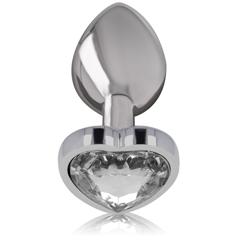 INTENSE - ALUMINUM METAL ANAL PLUG WHITE HEART SIZE M - 4