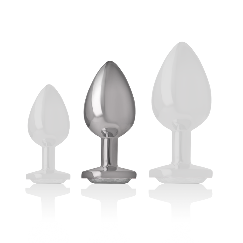 INTENSE - ALUMINUM METAL ANAL PLUG WHITE HEART SIZE M - 5