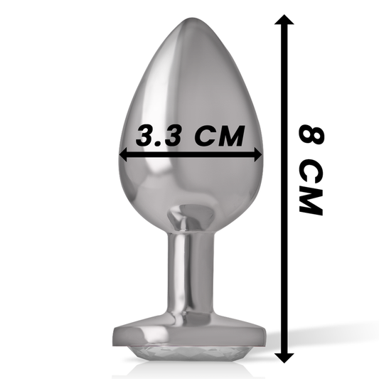 INTENSE - ALUMINUM METAL ANAL PLUG WHITE HEART SIZE M - 1