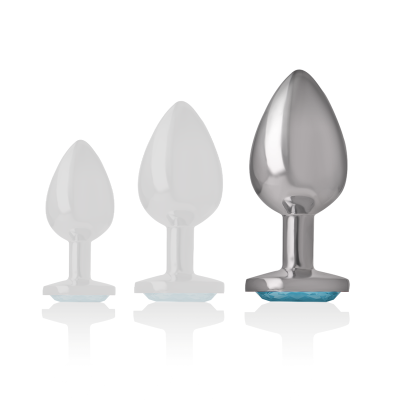INTENSE - ALUMINUM METAL ANAL PLUG BLUE HEART SIZE L - 5