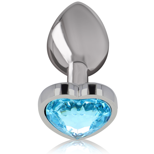 INTENSE - ALUMINUM METAL ANAL PLUG BLUE HEART SIZE L - 1