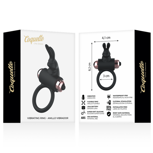 COQUETTE CHIC DESIRE - COCK RING WITH VIBRATOR BLACK/ GOLD - 1