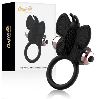 COQUETTE CHIC DESIRE - COCK RING BUTTERFLY WITH VIBRATOR BLACK/ GOLD - 7