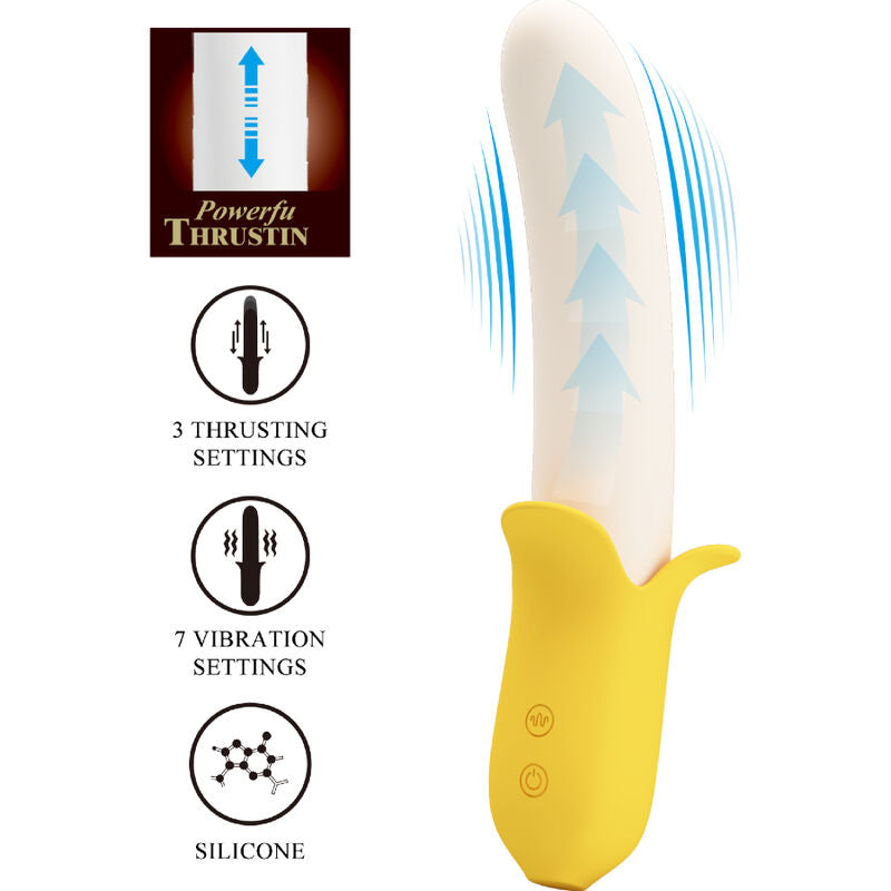 PRETTY LOVE - BANANA GEEK SUPER POWER 7 VIBRATIONS UP&DOWN SILICONE BLACK - 2