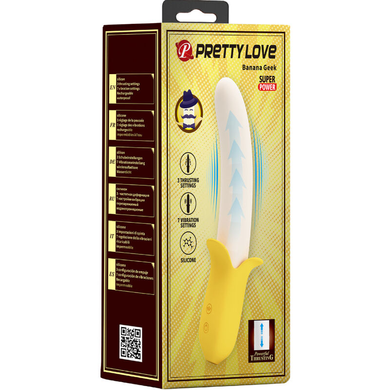 PRETTY LOVE - BANANA GEEK SUPER POWER 7 VIBRATIONS UP&DOWN SILICONE BLACK - 3