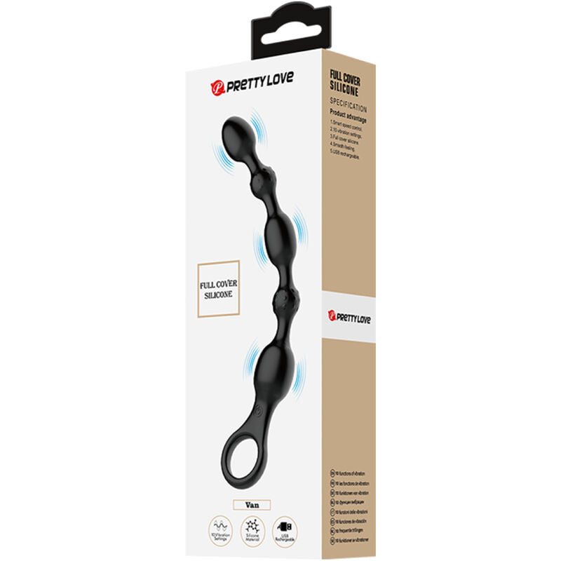 PRETTY LOVE - VAN ANAL BALLS 10 VIBRATIONS RECHARGEABLE SILICONE - 9