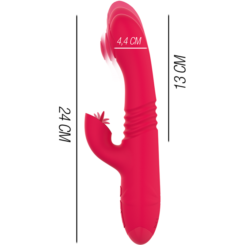 INTENSE - DUA MULTIFUNCTION RECHARGEABLE UP & DOWN VIBRATOR WITH RED TONGUE - 3
