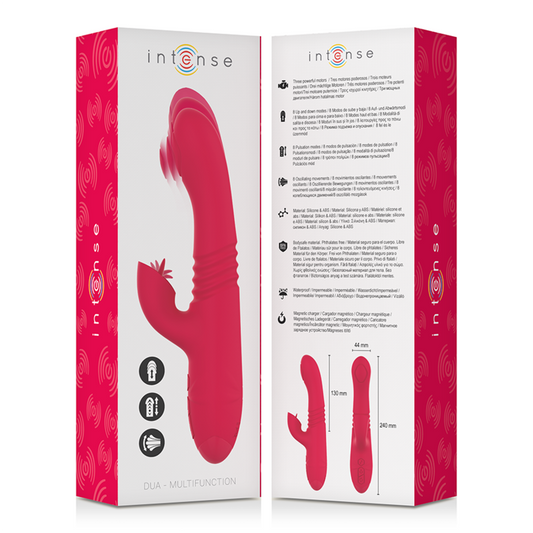 INTENSE - DUA MULTIFUNCTION RECHARGEABLE UP & DOWN VIBRATOR WITH RED TONGUE - 1