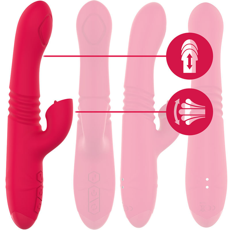INTENSE - DUA MULTIFUNCTION RECHARGEABLE UP & DOWN VIBRATOR WITH RED TONGUE - 4