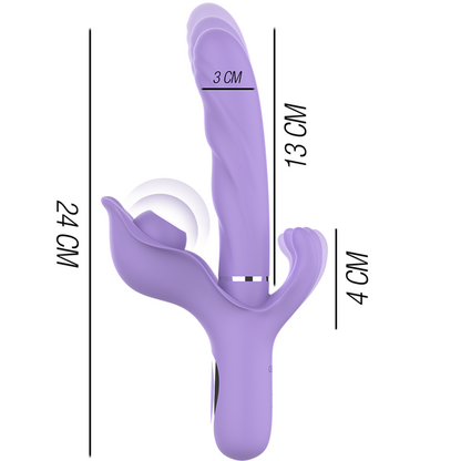 INTENSE - BILLIE RECHARGEABLE MULTIFUNCTION VIBRATOR STIMULATING WAVES WITH PURPLE PUSH BUTTON - 7