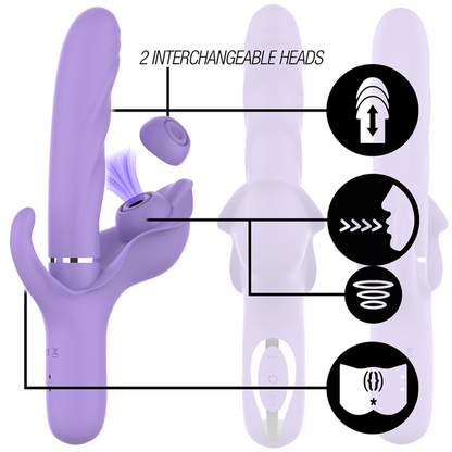 INTENSE - BILLIE RECHARGEABLE MULTIFUNCTION VIBRATOR STIMULATING WAVES WITH PURPLE PUSH BUTTON - 8