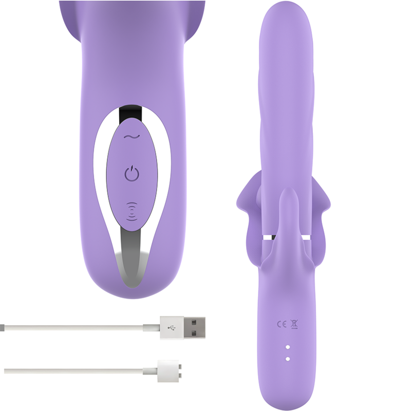 INTENSE - BILLIE MULTIFUNCTIONAL RECHARGEABLE SUCKING VIBRATOR WITH PURPLE BUTTON