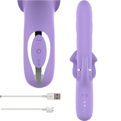 INTENSE - BILLIE RECHARGEABLE MULTIFUNCTION VIBRATOR STIMULATING WAVES WITH PURPLE PUSH BUTTON - 1