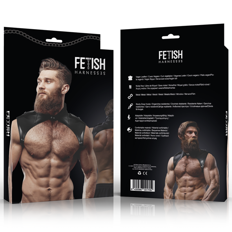 FETISH SUBMISSIVE ATTITUDE - MENS BRIGADE ADJUSTABLE ECO-LEATHER NECK HARNESS - 3