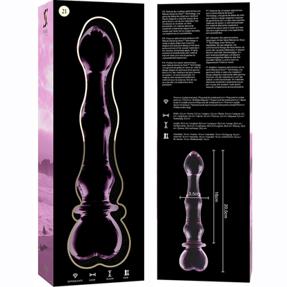 NEBULA SERIES BY IBIZA - MODEL 21 BOROSILICATE GLASS DILDO CLEAR 20.5 CM -O- 3.5 CM