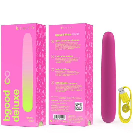B SWISH - BGOOD INFINITE DELUXE VIBRATEUR RECHARGEABLE SILICONE ROSE