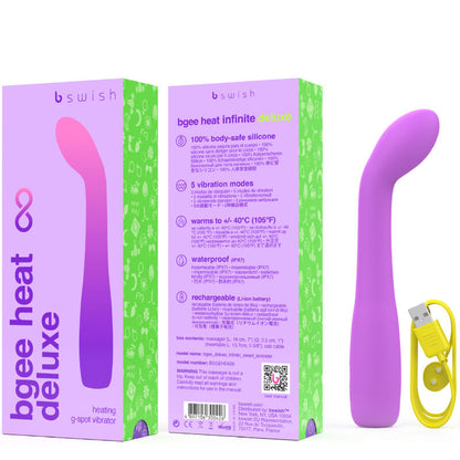 B SWISH - BGEE HEAT INFINITE DELUXE RECHARGEABLE VIBRATOR LAVENDER SILICONE - 4