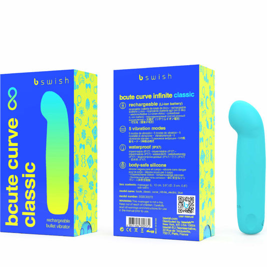 B SWISH - BCUTE CURVE INFINITE CLASSIQUE VIBRATEUR RECHARGEABLE SILICONE BLEU