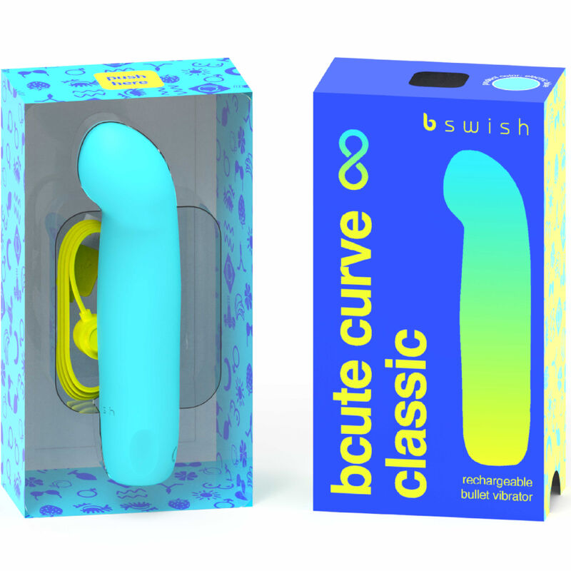 B SWISH - BCUTE CURVE INFINITE CLASSIC RECHARGEABLE VIBRATOR BLUE SILICONE - 4