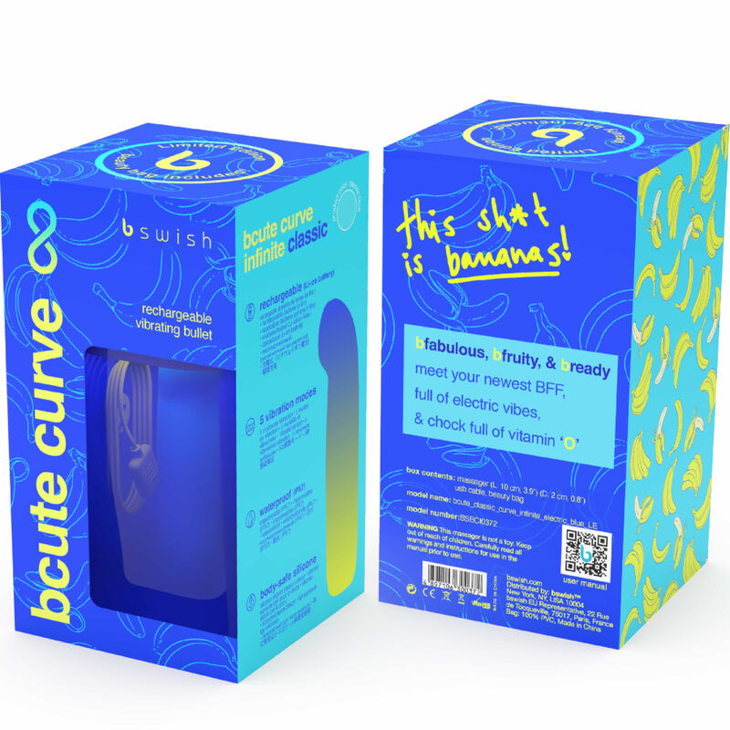 B SWISH - BCUTE CURVE INFINITE CLASSIC LIMITED EDITION BLUE SILICONE RECHARGEABLE VIBRATOR - 2