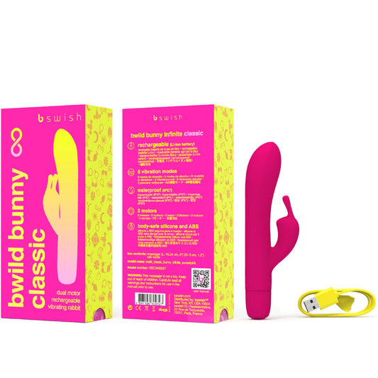 B SWISH - BWILD BUNNY INFINITE CLASSIC RECHARGEABLE VIBRATOR PINK SILICONE - 1