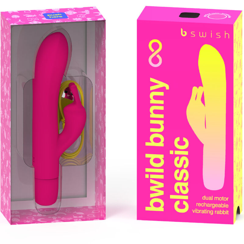 B SWISH - BWILD BUNNY INFINITE CLASSIC RECHARGEABLE VIBRATOR PINK SILICONE - 4
