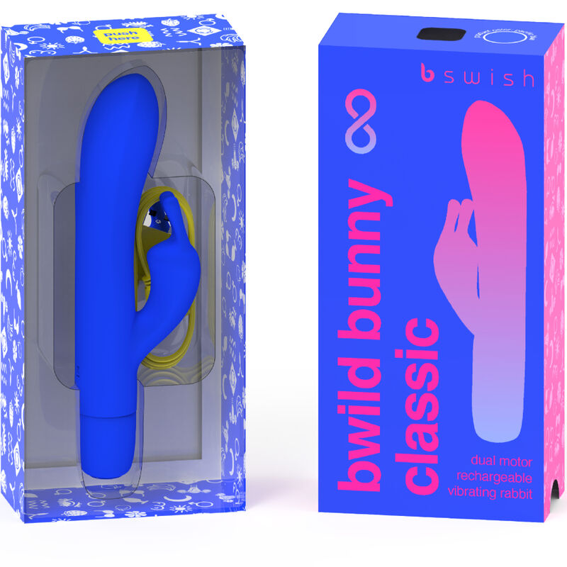 B SWISH - BWILD BUNNY INFINITE CLASSIC RECHARGEABLE VIBRATOR BLUE SILICONE - 2