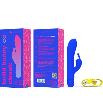 B SWISH - BWILD BUNNY INFINITE CLASSIC RECHARGEABLE VIBRATOR BLUE SILICONE - 4