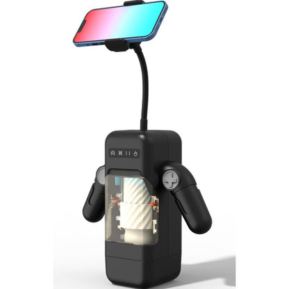 GAME CUP - THROTTLE VIBRATION MASTURBATOR WITH HEATING FUNCTION AND MOBILE STAND - BLACK