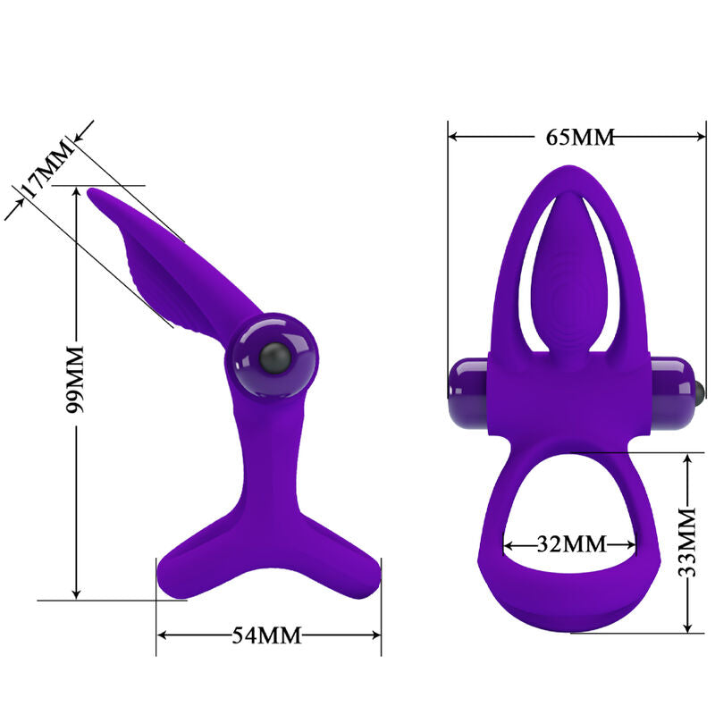 PRETTY LOVE - VIBRATOR RING 10 VIBRATIONS VIOLET SILICONE - 2