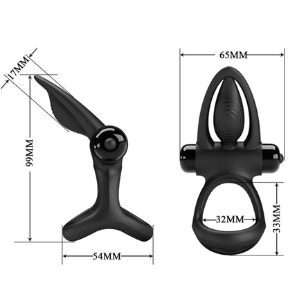 PRETTY LOVE - VIBRATING RING 10 VIBRATIONS BLACK SILICONE - 2