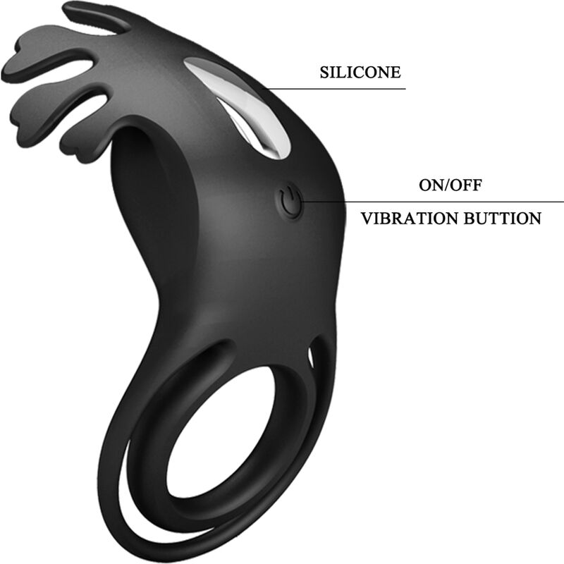 PRETTY LOVE - RUBEN VIBRATOR RING 7 VIBRATIONS BLACK SILICONE - 7