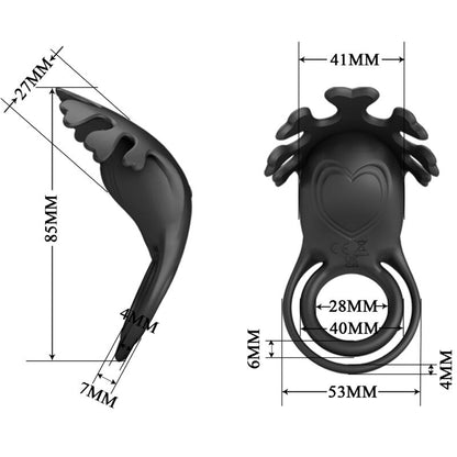 PRETTY LOVE - RUBEN VIBRATOR RING 7 VIBRATIONS BLACK SILICONE - 8