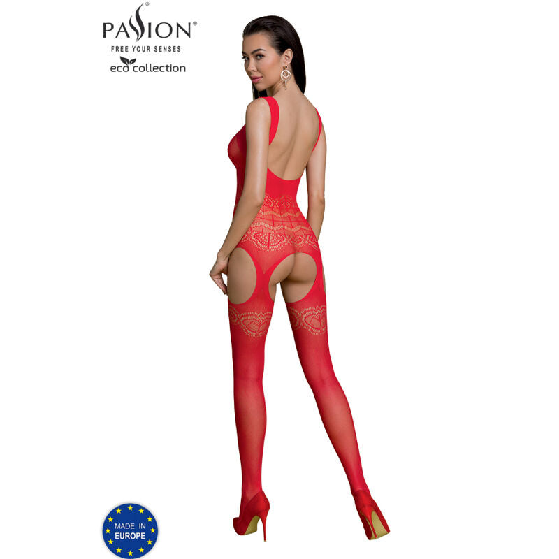 PASSION - ECO COLLECTION BODYSTOCKING ECO BS005 WHITE - BLACK - 6