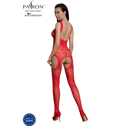 PASSION - ECO COLLECTION BODYSTOCKING ECO BS005 WHITE - BLACK - 6
