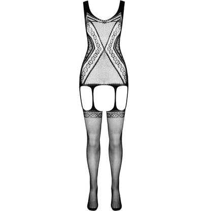 PASSION - ECO COLLECTION BODYSTOCKING ECO BS007 RED - BLACK - 4